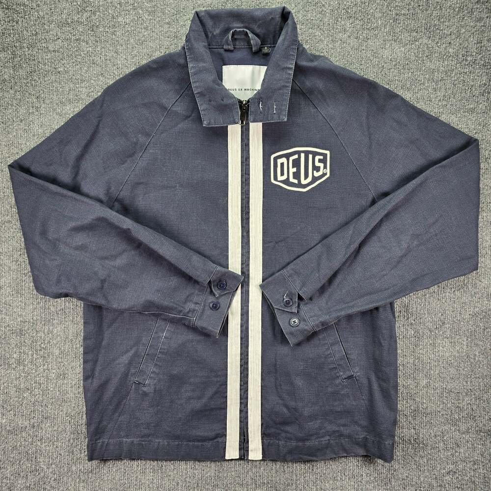 Deus Ex Machina Richie Harrington Jacket Mens Small Blue Cotton Full Zip Customs